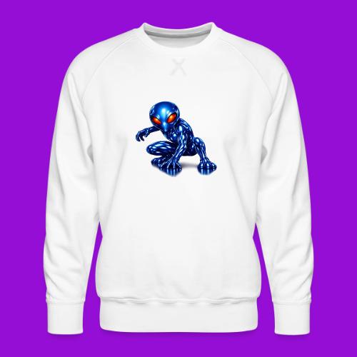 Blue Alien Crouch - Men's Premium Sweatshirt