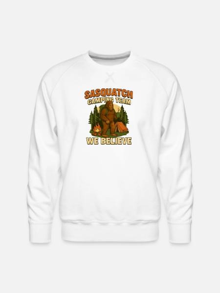 Sasquatch Camping Team – We Believe - Men's Premium Sweatshirt - white
