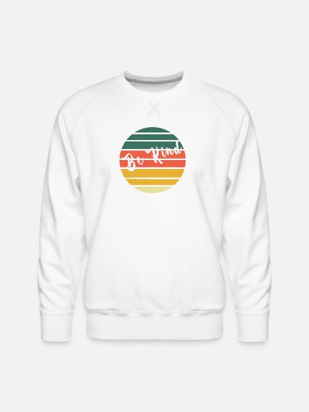 Be Kind Retro Rainbow Circle - Men's Premium Sweatshirt - white