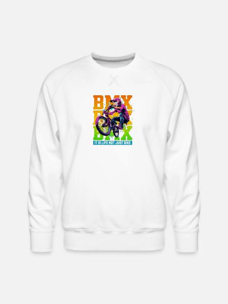 Neon BMX Rider Splash - Men's Premium Sweatshirt - white