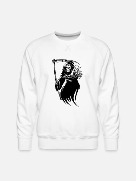 Black Death Grim - Men's Premium Sweatshirt - white