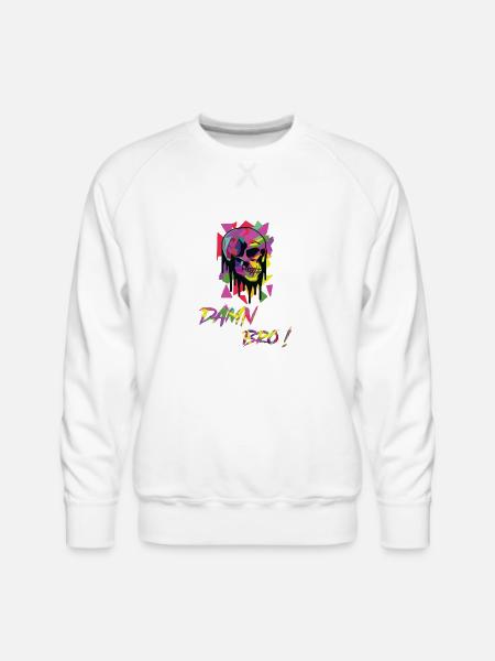 DAMN BRO - Men's Premium Sweatshirt - white