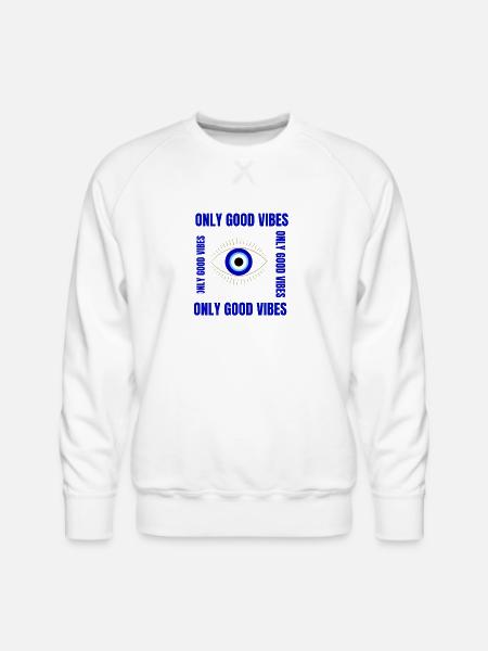 beautiful blue eyes - Men's Premium Sweatshirt - white