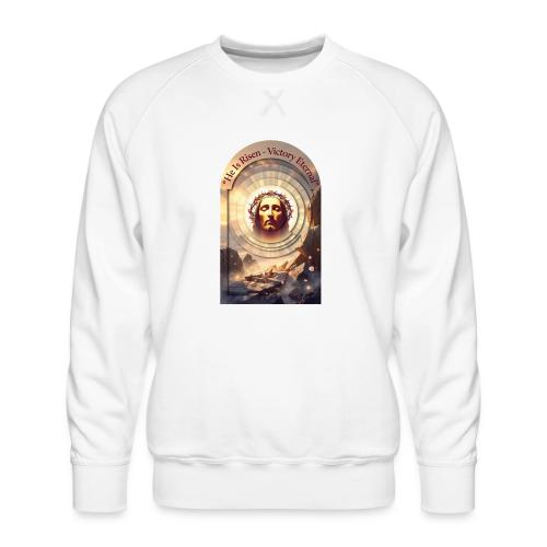 Easter He Is Risen Sacred Face T Shirt, wife Gift - Men's Premium Sweatshirt