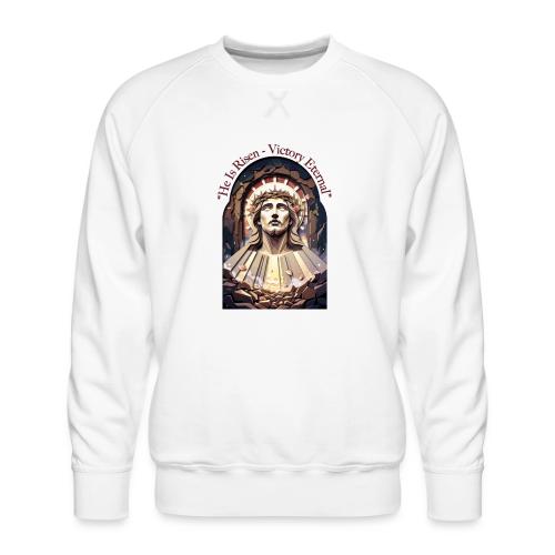 Easter He Is Risen Face of Christ T Shirt, Gift - Men's Premium Sweatshirt