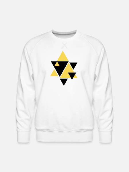 Geometric Golden Triangle Art - Men's Premium Sweatshirt - white