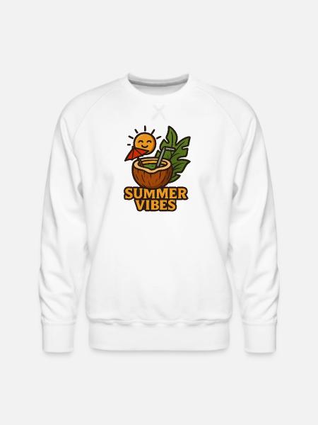 Sunlit Coconut Summer - Men's Premium Sweatshirt - white