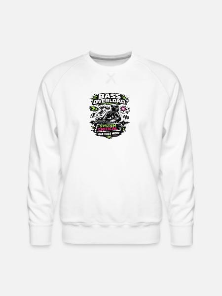 Bass Overload System Critical - Men's Premium Sweatshirt - white