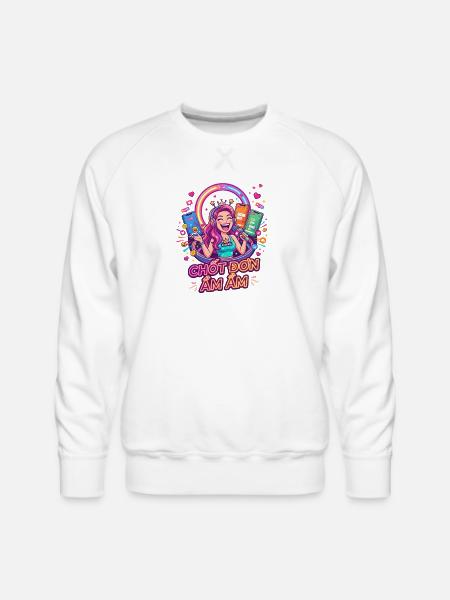 Neon Goddess Streamer - Men's Premium Sweatshirt - white
