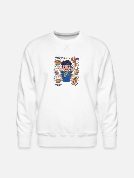 Viet Street Snack Hero - Men's Premium Sweatshirt - white