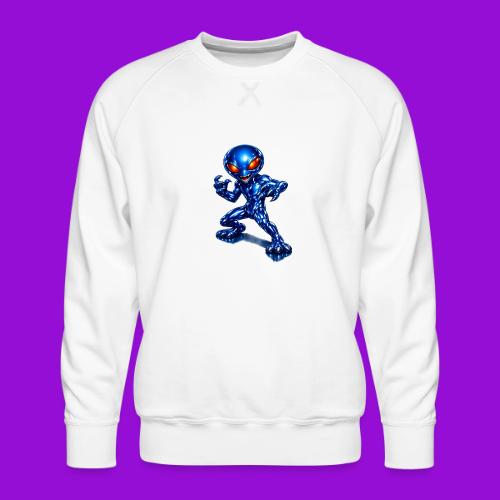 Angry Blue Alien - Men's Premium Sweatshirt