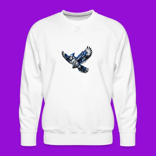 Silver Blue Jay in Flight - Men's Premium Sweatshirt