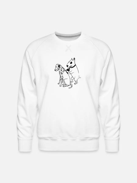 DALMATIAN DOG, TATTOO - Men's Premium Sweatshirt - white