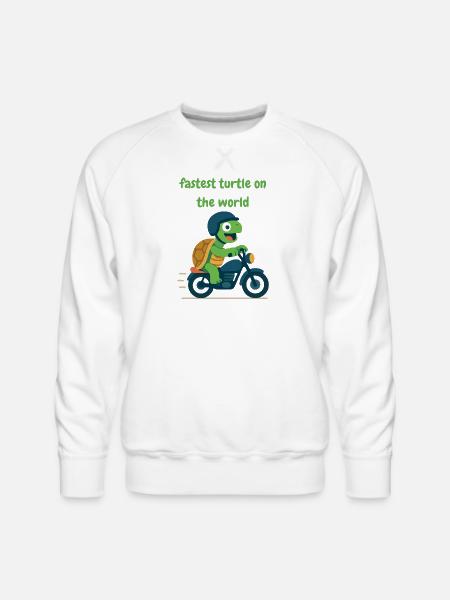 Turtle driver motorcycle - Men's Premium Sweatshirt - white