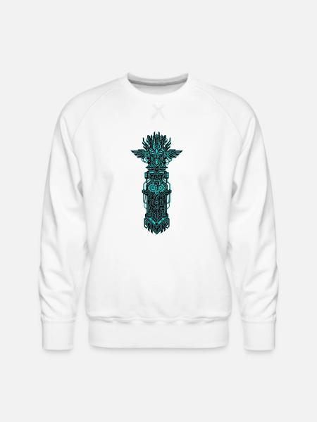 Neon Circuit Totem - Men's Premium Sweatshirt - white