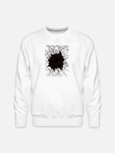 Dark Vortex Web Mandala - Men's Premium Sweatshirt - white