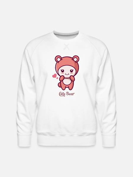 Cute Bear 1 1 - Men's Premium Sweatshirt - white