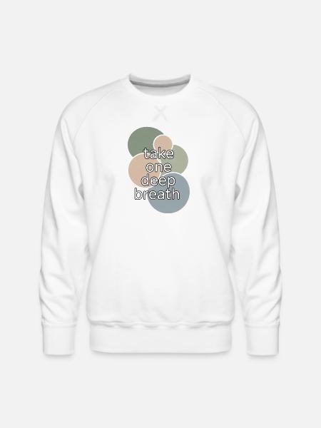 Pastel Circle Breath Reminder - Men's Premium Sweatshirt - white
