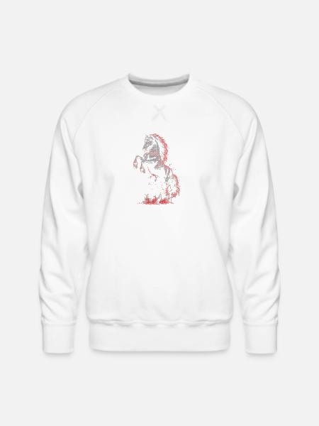 Crimson Blaze Stallion - Men's Premium Sweatshirt - white