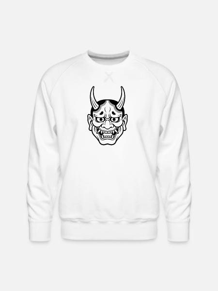 japanese demon mask - Men's Premium Sweatshirt - white