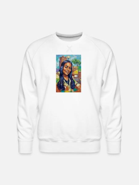Bluehair City Portrait - Men's Premium Sweatshirt - white