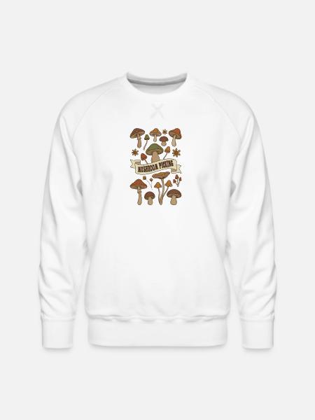 Mushroom Picking Harvest - Men's Premium Sweatshirt - white