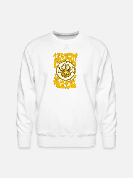 Weed Yogi in Golden Mandala - Men's Premium Sweatshirt - white