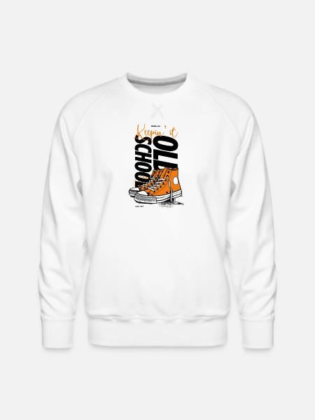 Vibrant Orange Sneakers Illustration - Men's Premium Sweatshirt - white