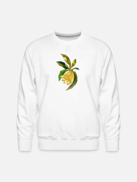 Geometric banana plant illustration - Men's Premium Sweatshirt - white