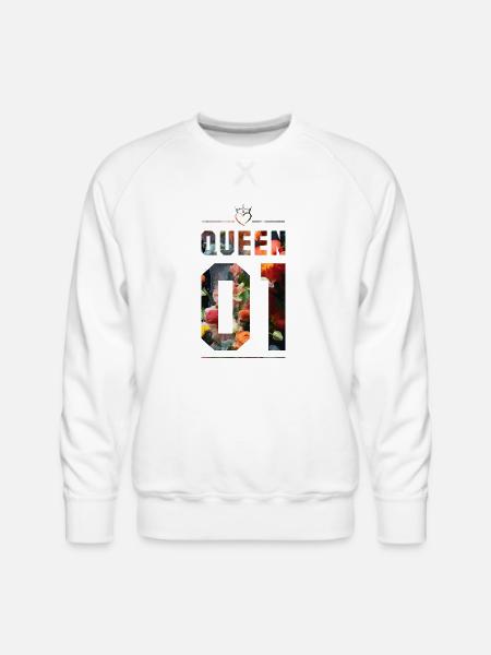 KING AND QUEEN - Men's Premium Sweatshirt - white