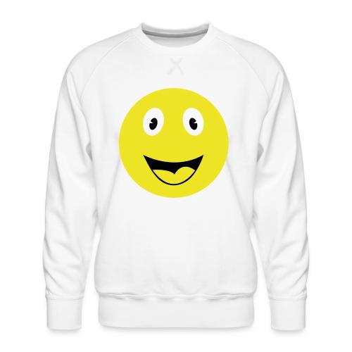 Yellow Happy Face Print - Men's Premium Sweatshirt