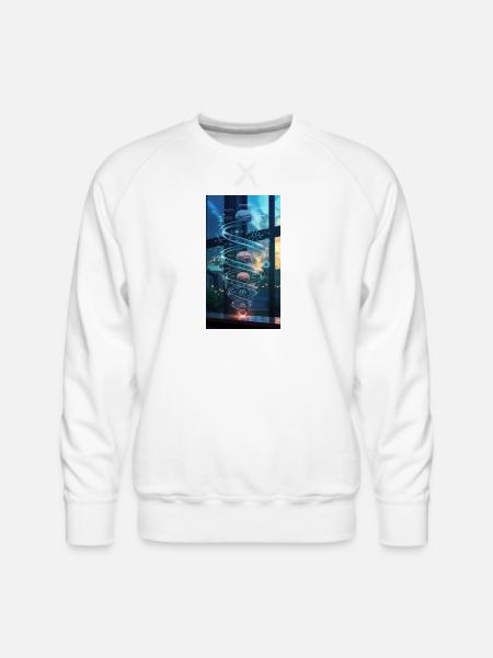 Neon Brain Spiral Science - Men's Premium Sweatshirt - white