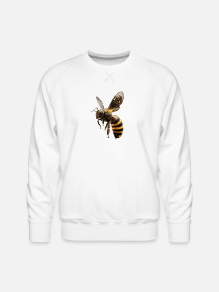 Golden mandala bee art - Men's Premium Sweatshirt - white