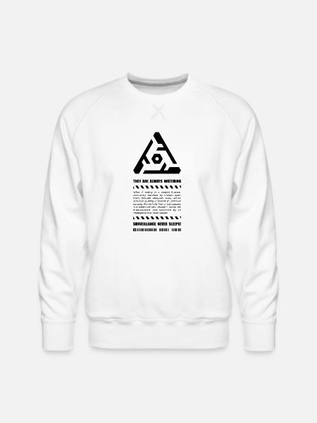 Surveillance Never Sleeps - Men's Premium Sweatshirt - white