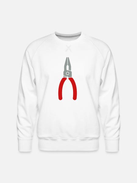 Pliers Tool Logo - Men's Premium Sweatshirt - white