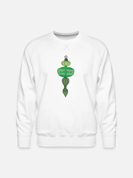 Green Christmas Ornament - Men's Premium Sweatshirt - white
