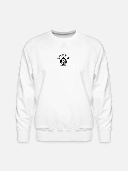 Lucky 13 Spade - Men's Premium Sweatshirt - white