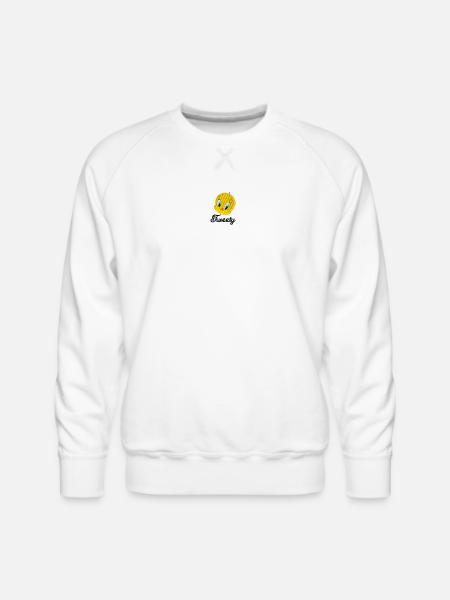 Looney Tunes Tweety Embroidery - Men's Premium Sweatshirt - white