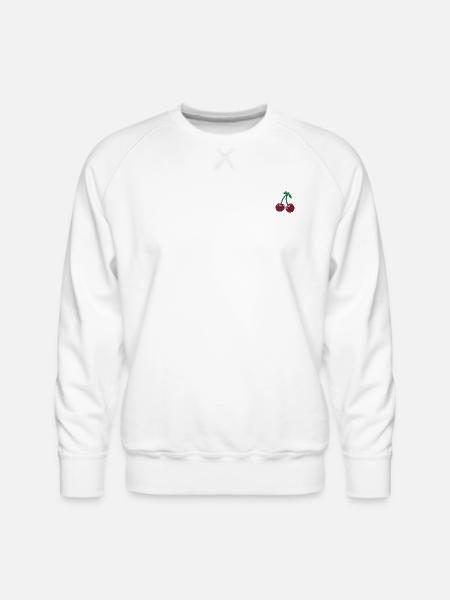 Cherries embroidered - Men's Premium Sweatshirt - white