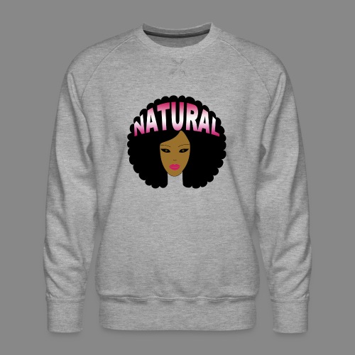 Natural Afro (Pink) - Men's Premium Sweatshirt
