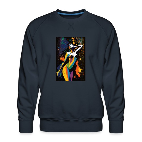 Vibing in the Night - Colorful Minimal Portrait - Men's Premium Sweatshirt