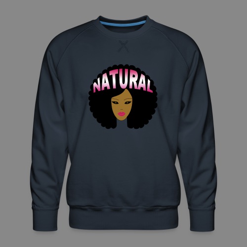 Natural Afro (Pink) - Men's Premium Sweatshirt