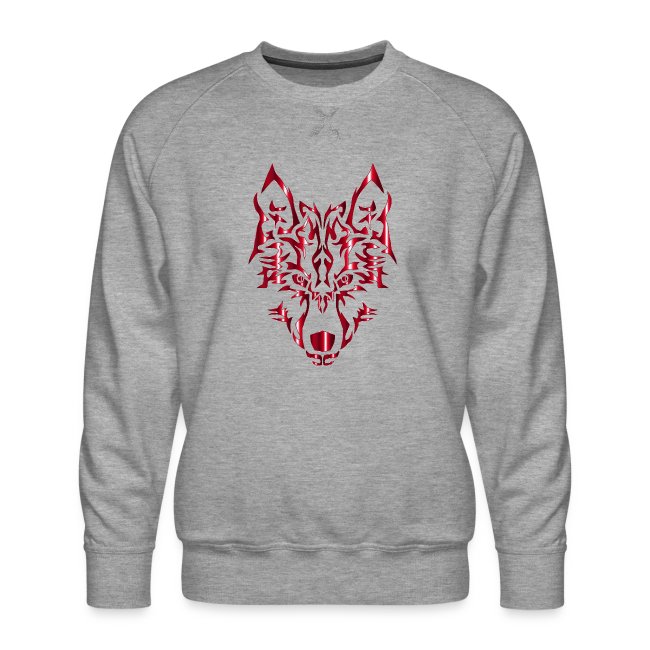 Crimson Symmetric Tribal Wolf Pas de fond