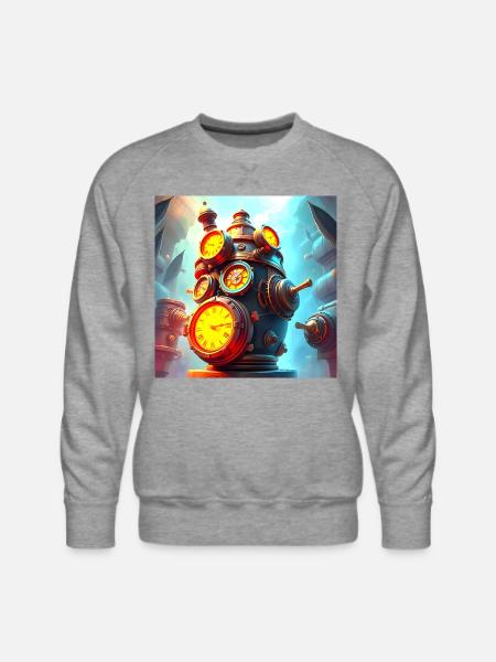 Clockwork Steam Engine - Men's Premium Sweatshirt - heather grey