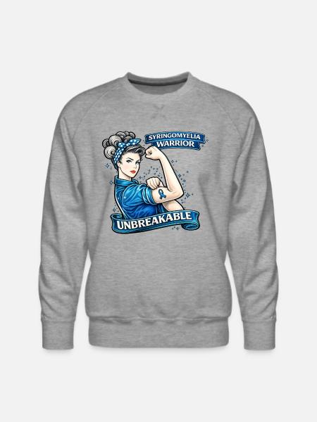 Syringomyelia Warrior Unbreakable - Men's Premium Sweatshirt - heather grey