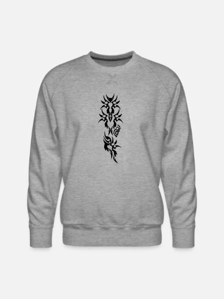 tattoo wings sleeve - Men's Premium Sweatshirt - heather grey