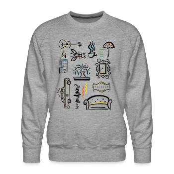 Friends Icons - Men's Premium Sweatshirt - heather grey - Front
