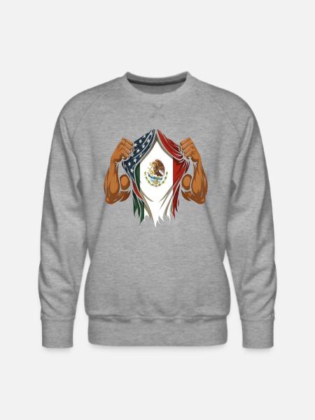 Mexican American Flag Mexican Roots - Men's Premium Sweatshirt - heather grey