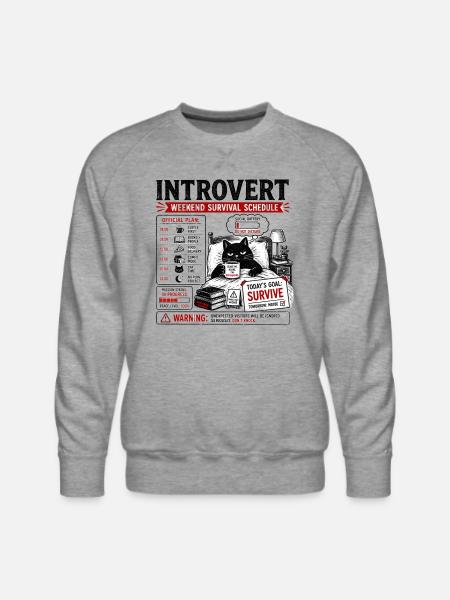 Introvert Weekend Survival Schedule - Men's Premium Sweatshirt - heather grey