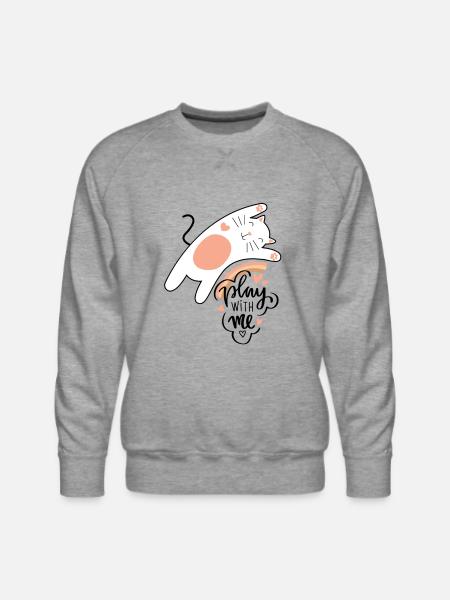 funny cat - Men's Premium Sweatshirt - heather grey